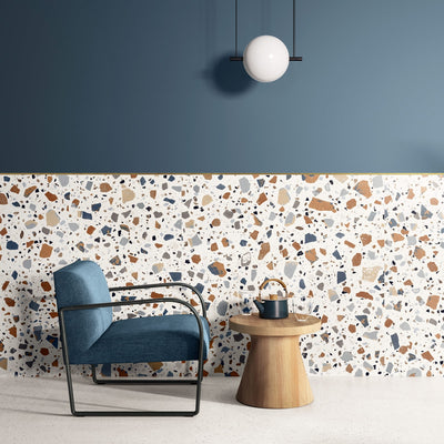 Flecks White Terrazzo Tile