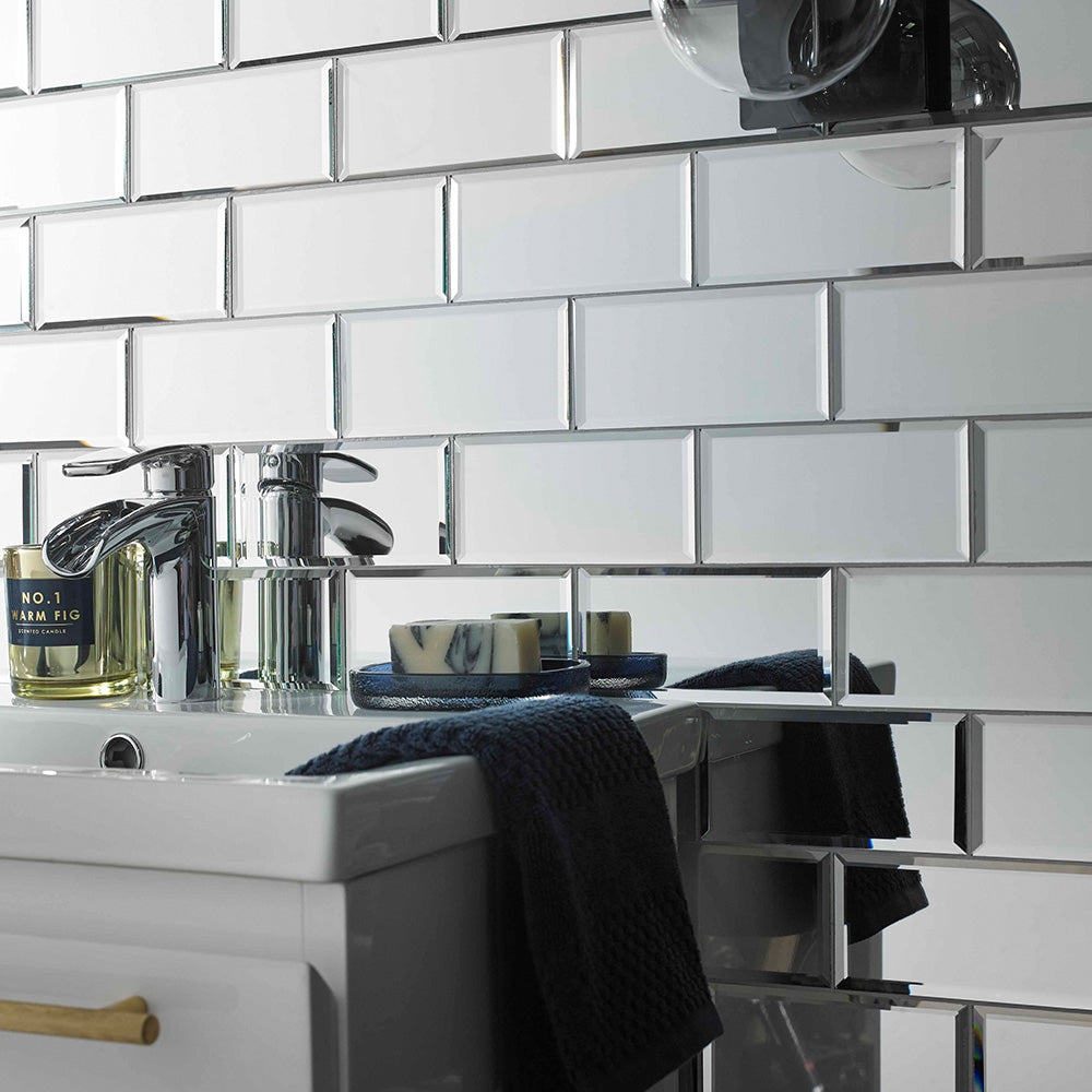 Luxe Mirror - Bevelled Glass Mosaic Tiles for Bathroom Feature Walls & Kitchen Splashbacks - 30 x 30 cm