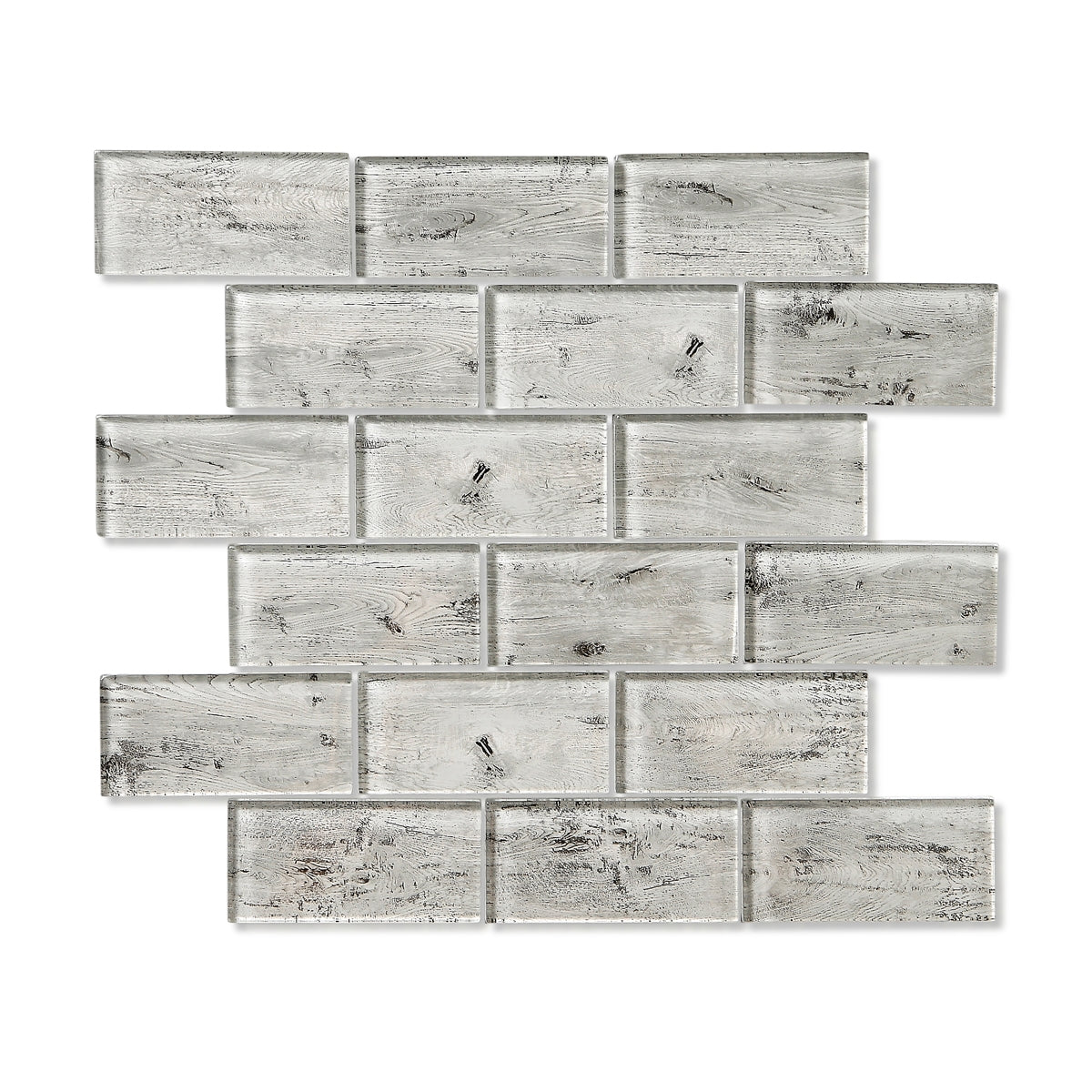 Grove Silver Oak - Grey Glass Mosaic Tiles for Bathroom Walls & Kitchen Splashbacks - 30 x 30 cm