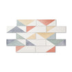 Harlequin - White Geometric Wall Tiles for Kitchen Splashbacks & Bathroom Feature Walls - 11 x 33 cm