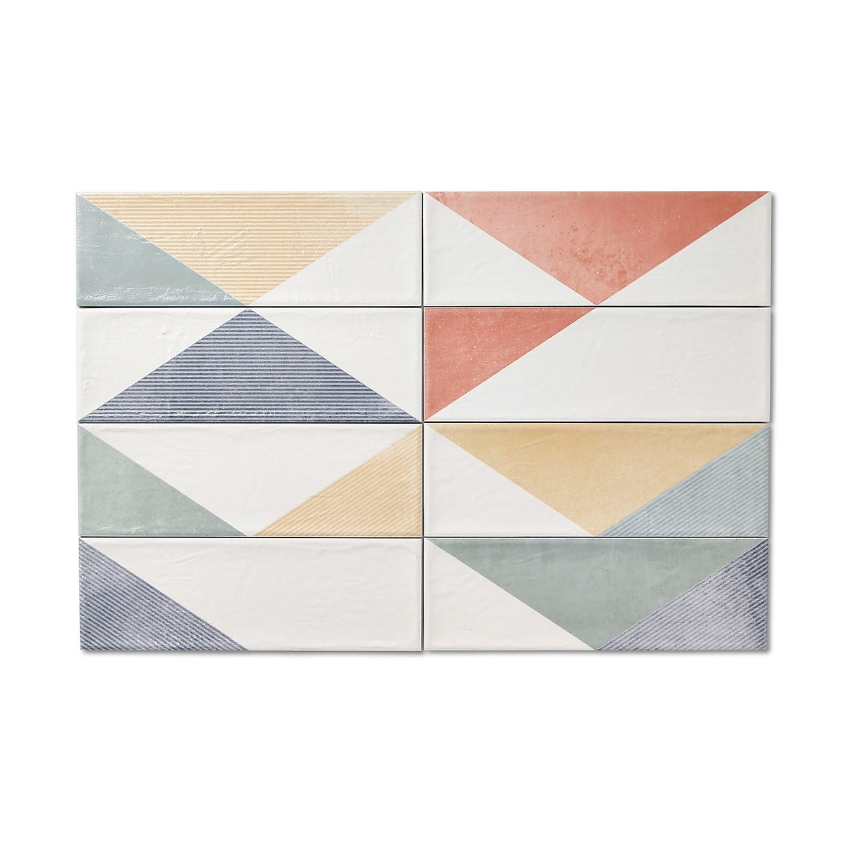 Harlequin - White Geometric Wall Tiles for Kitchen Splashbacks & Bathroom Feature Walls - 11 x 33 cm