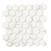 Hamptons Hexagon - Luxury White Marble Effect Mosaic Tiles - 30 x 30 cm for Bathrooms, Kitchens, Walls & Floors, Glass