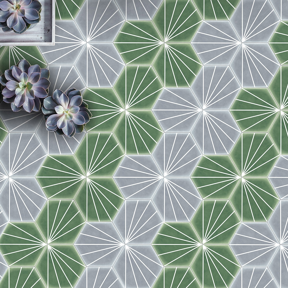 Palm Springs Green Hexagon Tile