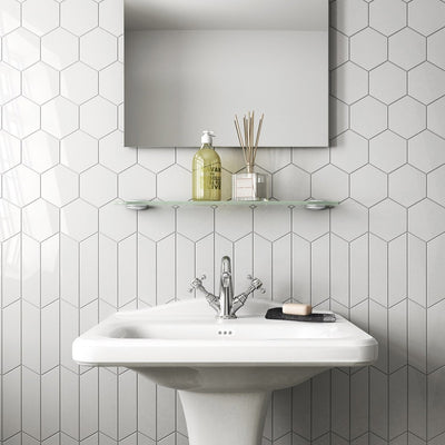 Mini Hex White Gloss Hexagon Tile