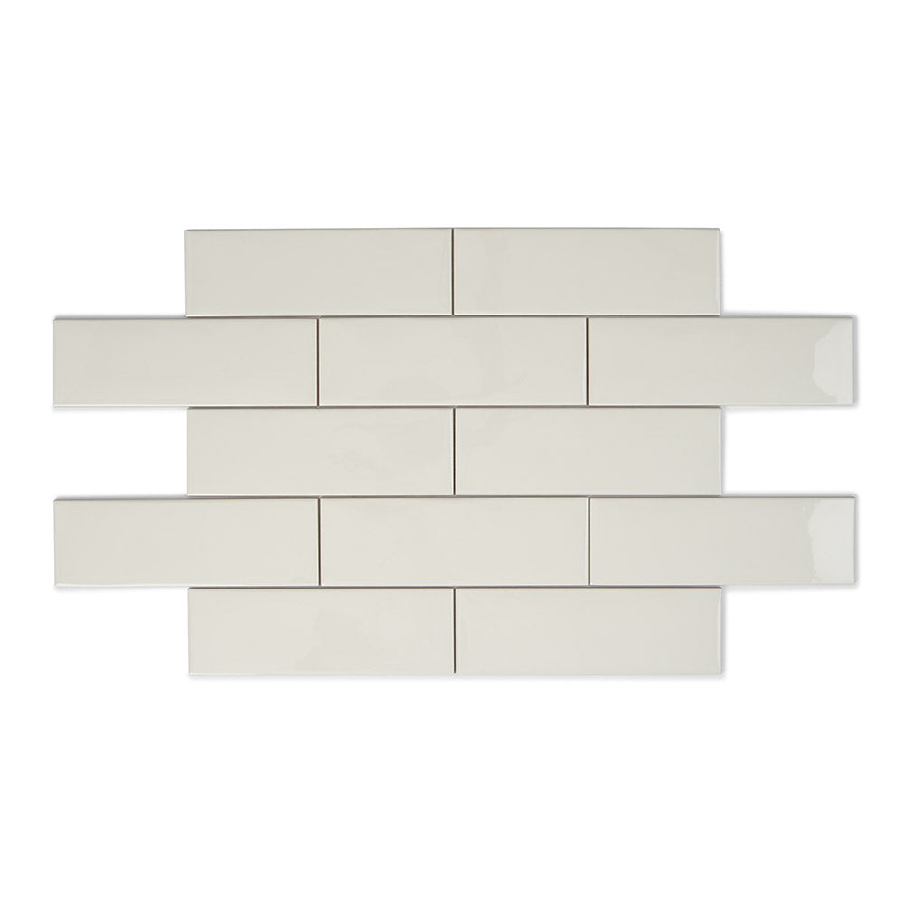 Bon Ton Cotton - Beige Modern Kitchen & Bathroom Wall Tiles - 10 x 30 cm - Gloss Ceramic