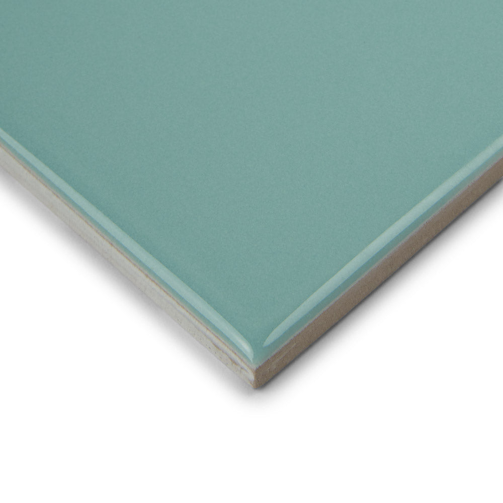 Bon Ton Teal - Green Modern Kitchen & Bathroom Wall Tiles - 10 x 30 cm - Gloss Ceramic