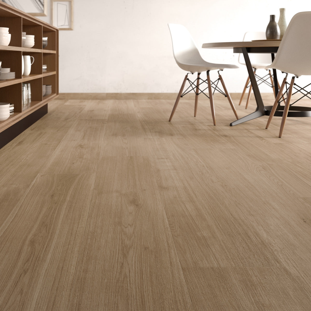 Nordic Oak - Large Wood Effect Floor Tiles - 20 x 120 cm for Bathrooms, Kitchens & Hallways, Porcelain Plank Tiles