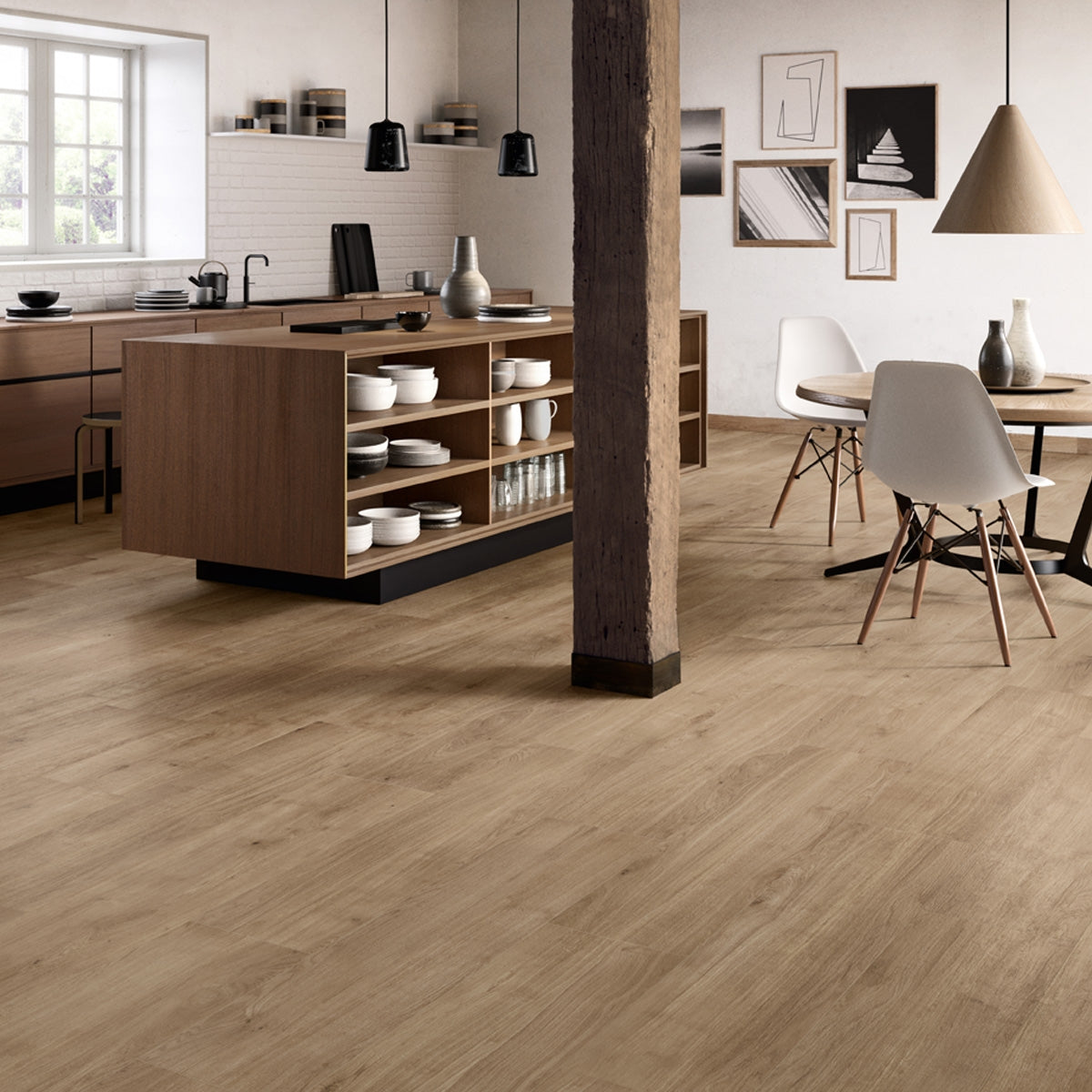 Nordic Oak - Large Wood Effect Floor Tiles - 20 x 120 cm for Bathrooms, Kitchens & Hallways, Porcelain Plank Tiles