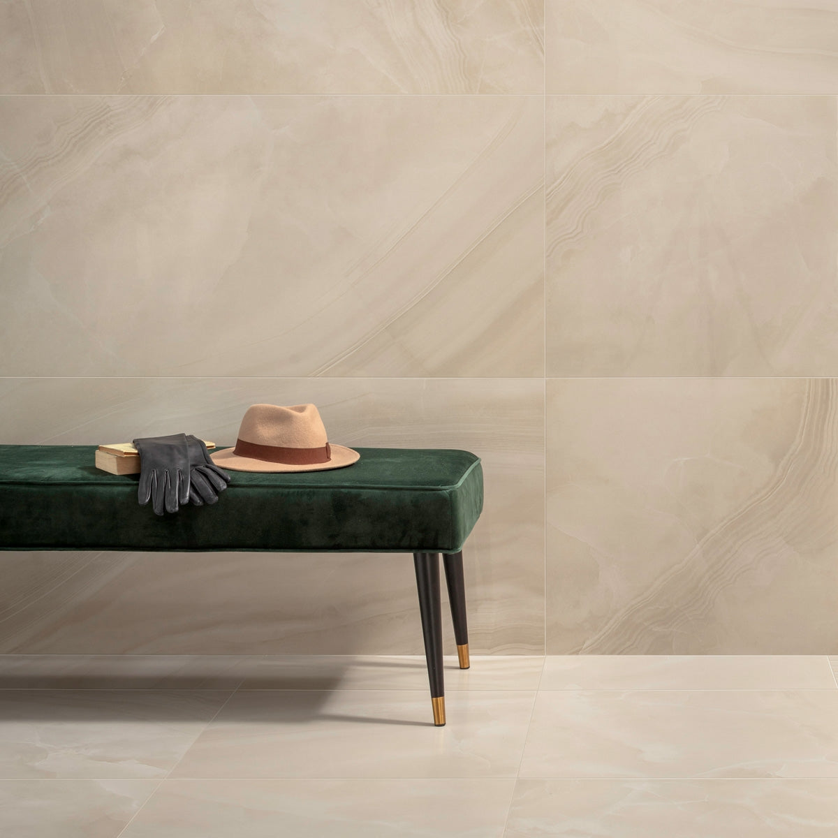 Onice Beige - Luxury Wall & Floor Tiles, Marble Effect - 60 x 120 cm for Bathrooms & Kitchens, Porcelain