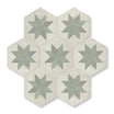 Orson Star - Modern Green Heaxgon Floor Tiles for Kitchens and Bathroom Feature Walls - 21.6 x 25 cm - Porcelain