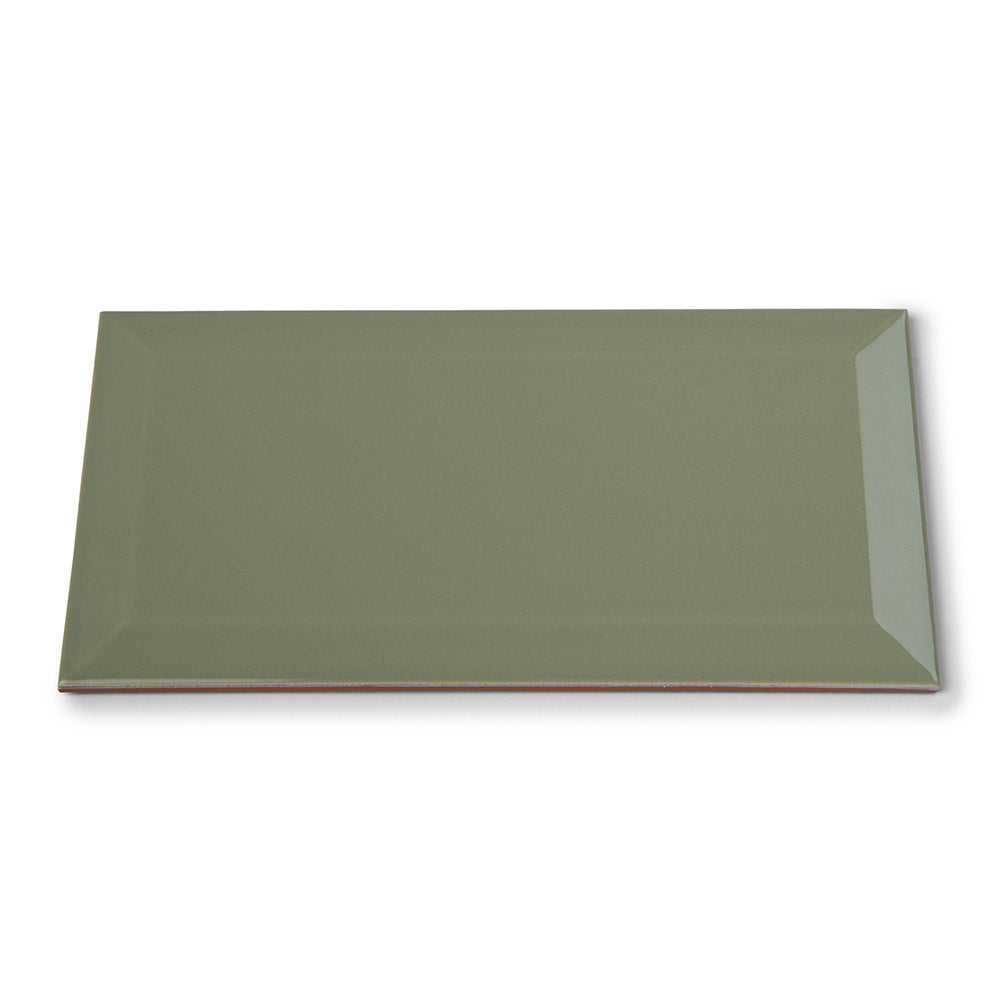 Metro Sage Gloss - Bevelled Green 10 x 20 cm Wall TIles for Bathrooms, Kitchens & Splashbacks, Ceramic