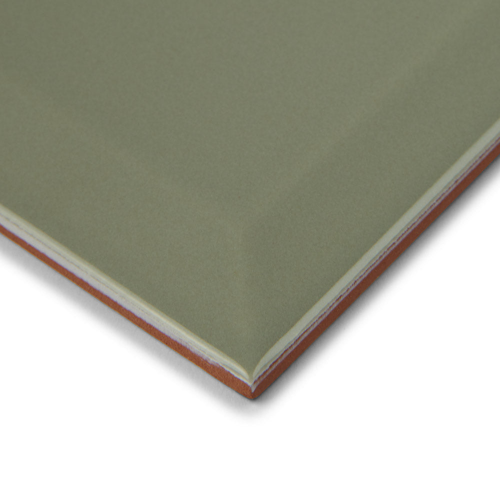 Metro Sage Gloss - Bevelled Green 10 x 20 cm Wall TIles for Bathrooms, Kitchens & Splashbacks, Ceramic