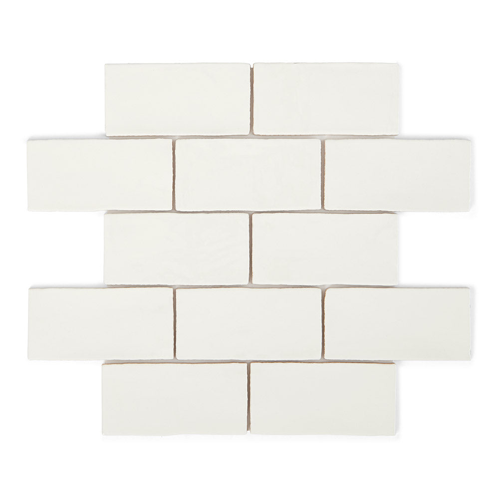 Country Cream - Handmade Ceramic Wall Tiles for Kitchens & Bathrooms - 7.5 x 15 cm - Gloss Ceramic