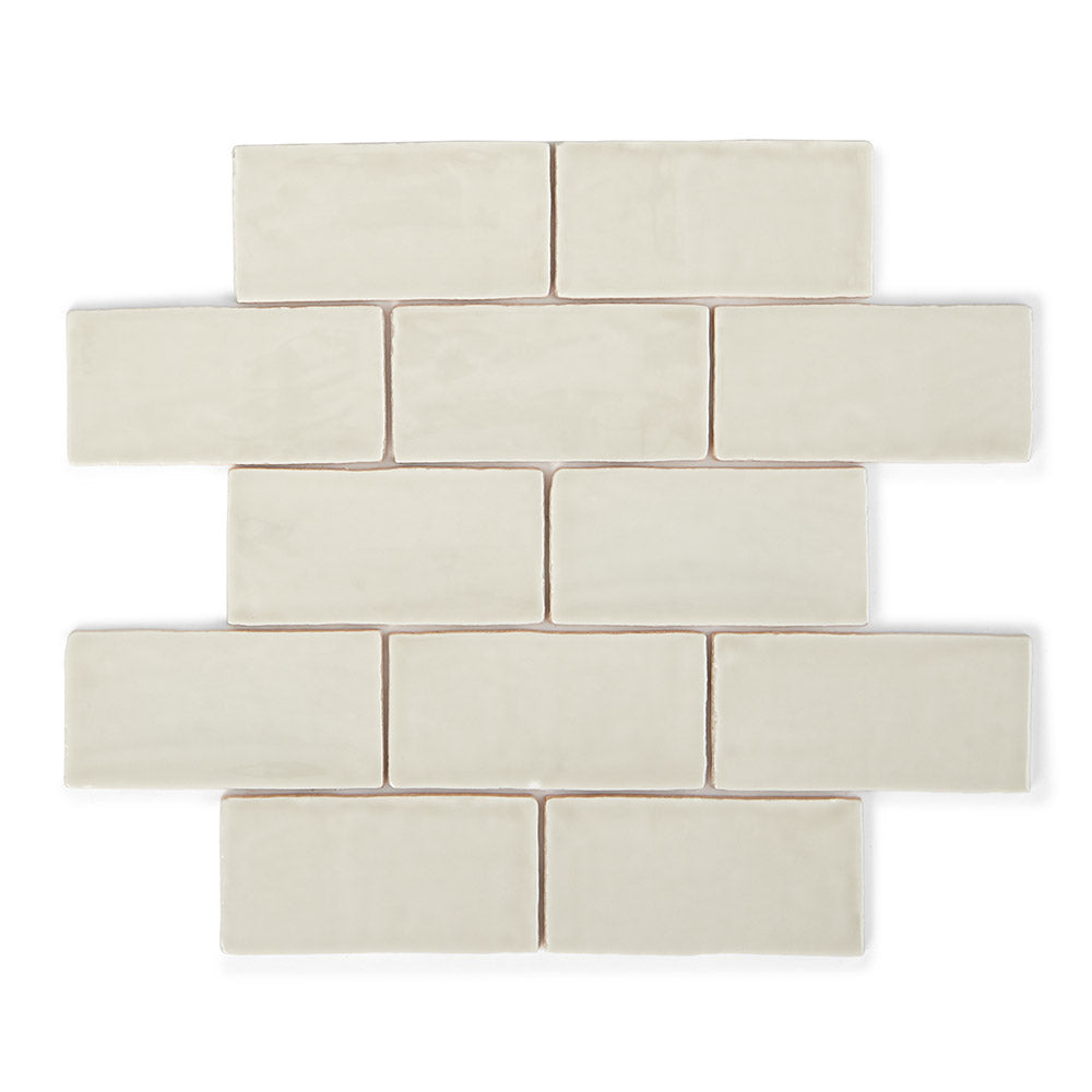 Country Mushroom - Handmade Ceramic Wall Tiles for Kitchens & Bathrooms - 7.5 x 15 cm - Gloss Ceramic