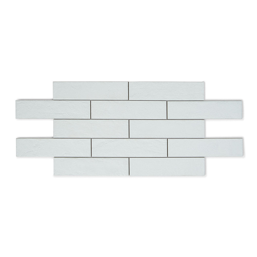 Brix White - Textured Brick Wall Tiles for Kicthen Splashback & Bathrooms - 7 x 31 cm - Porcelain