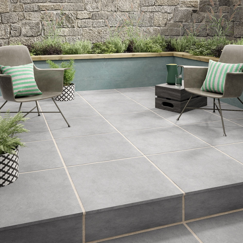 Rock Grey 60 x 60 cm - Outdoor Porcelain Paving Tiles for Patios & Gardens - 20mm