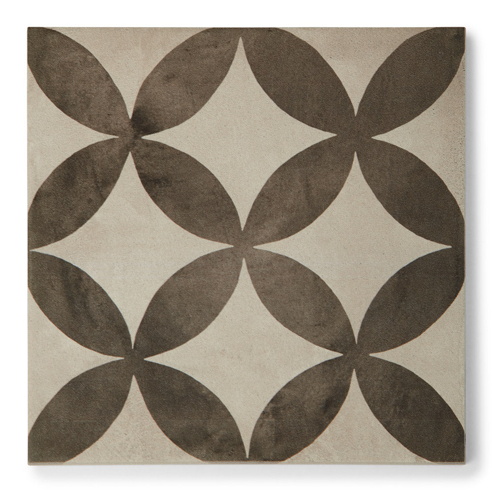 Cotto Astro - Geometric Encaustic Grey Tiles for Kitchens, Bathrooms & Hallways - 20 x 20 cm - Matt Porcelain