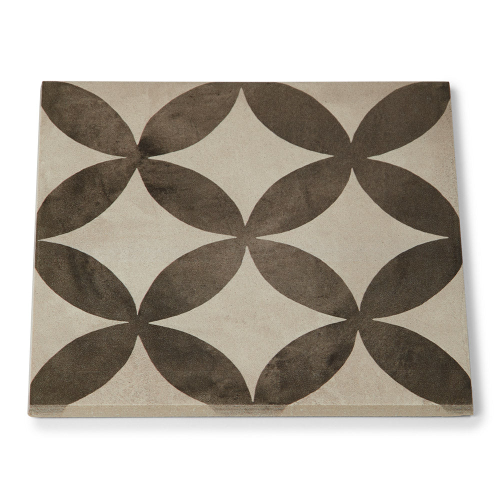 Cotto Astro - Geometric Encaustic Grey Tiles for Kitchens, Bathrooms & Hallways - 20 x 20 cm - Matt Porcelain