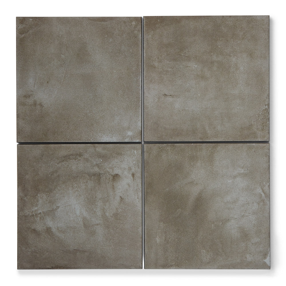 Cotto Mid Grey - Geometric Encaustic Grey Tiles for Kitchens, Bathrooms & Hallways - 20 x 20 cm - Matt Porcelain