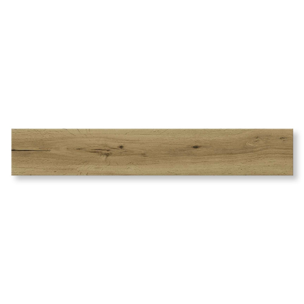 Timber Oak - Warm Wood Effect Floor Tiles - 15 x 90 cm for Bathrooms, Kitchens & Hallways, Porcelain Plank Tiles