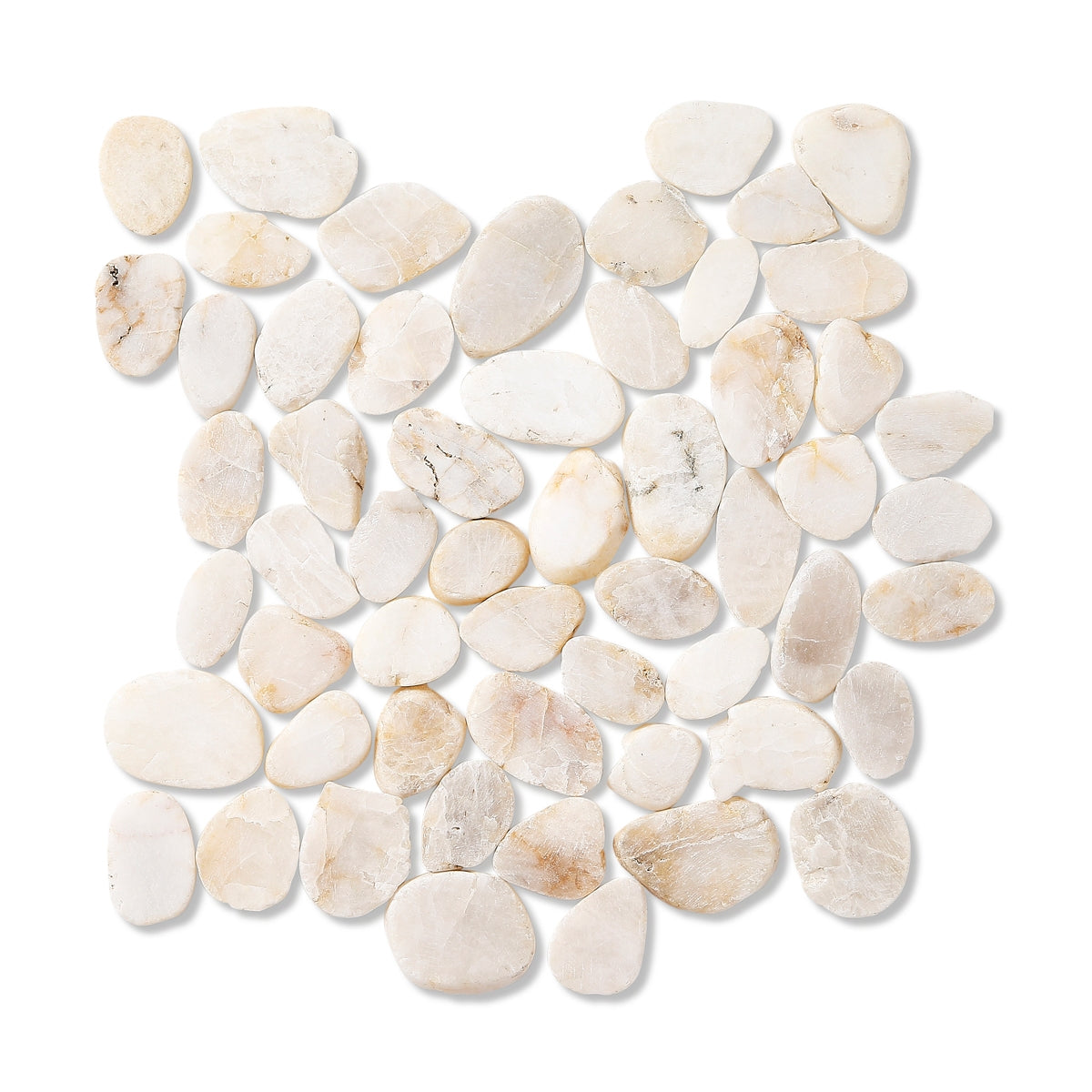 Creek Light - White Pebble Mosaic Tiles For Rustic Bathroom and Floors - 30 x 30 cm Natural Stone