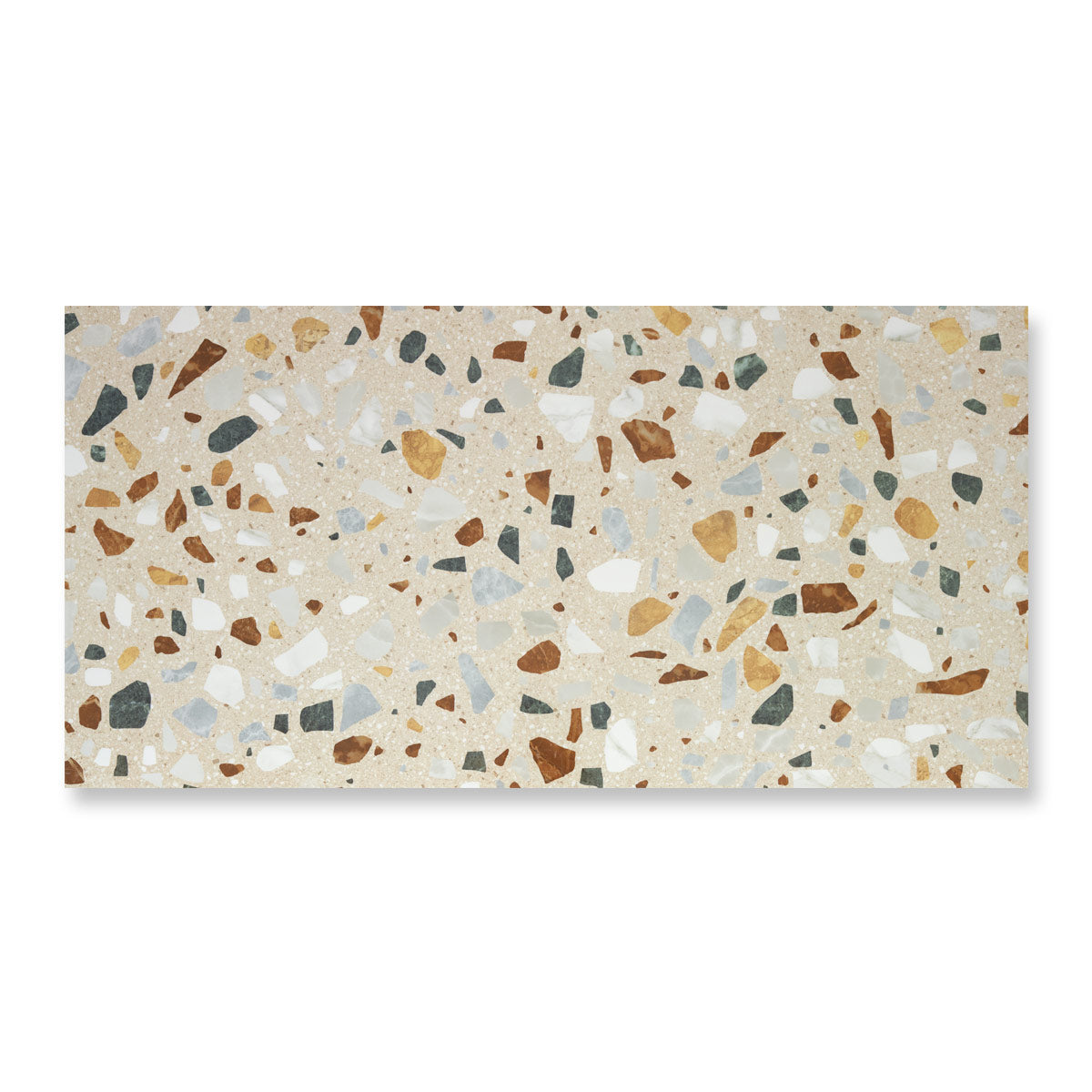 Terrazzo Polished XL - Large Terrazzo Floor Tiles 60 x 120 cm for Kitchens, Living Rooms & Bathrooms - Porcelain