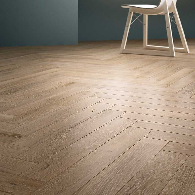 Woodwork Beige - Modern Herringbone Wood Effect Floor Tiles - 10 x 70 cm for Bathrooms, Kitchens & Hallways, Porcelain