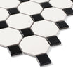 Victorian Octagon - Black & White Mosaic Tiles for Garden Paths, Kitchens, Bathrooms & Hallways - 30 x 30 cm Sheet