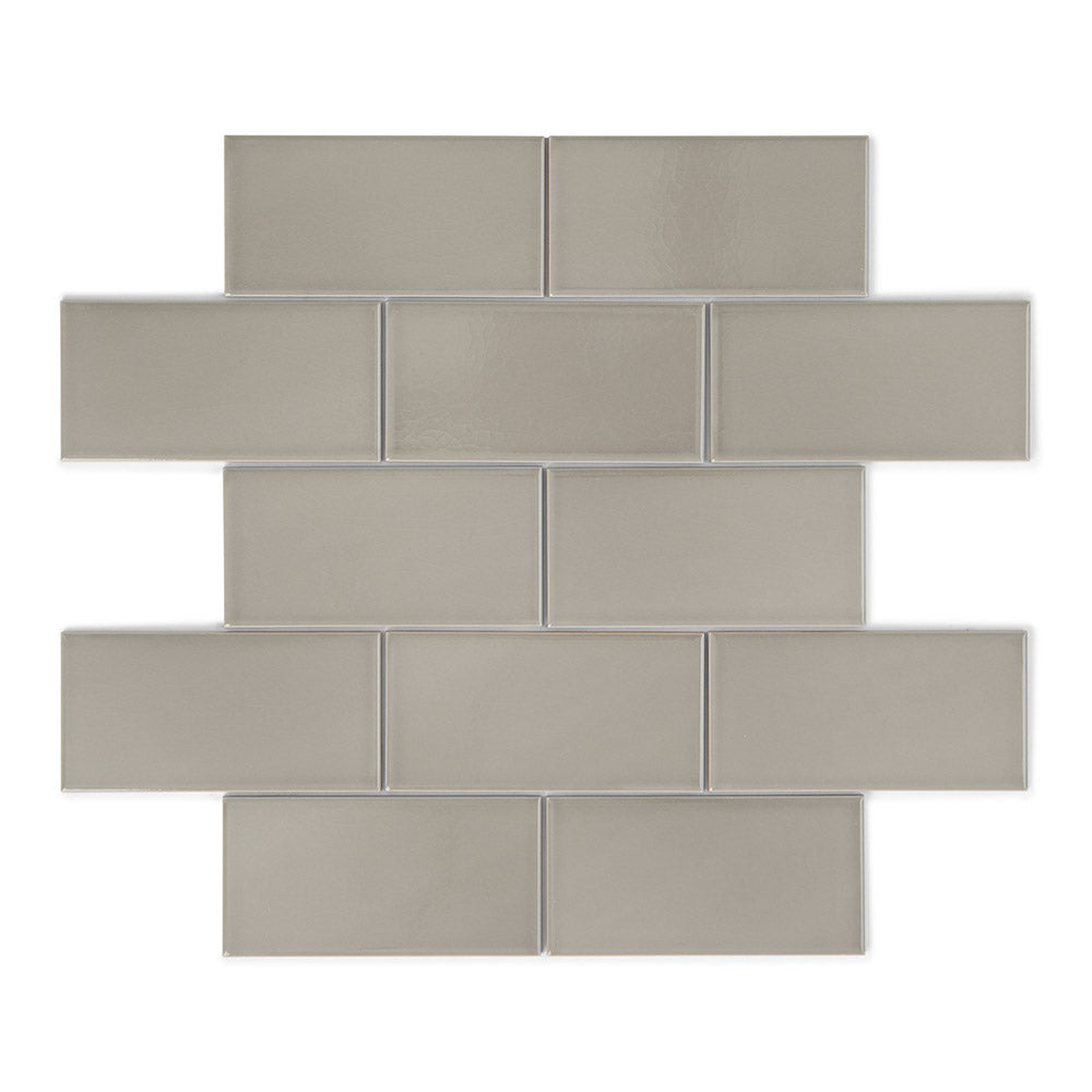 Arcade Crackle Grey - Victorian Wall Tiles for Kitchen Splashbacks & Bathrooms - 7.5 x 15 cm - Ceramic